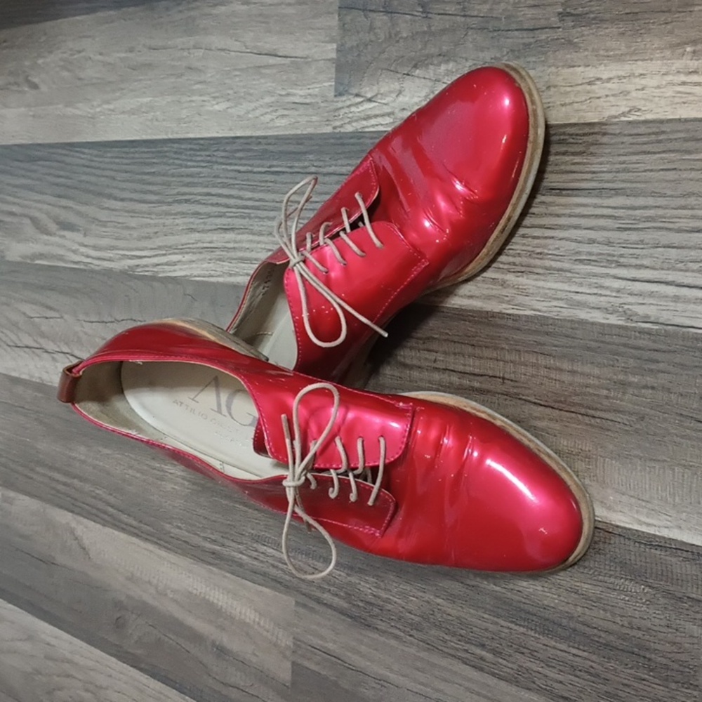 #Attilio Guisti Leombruni Red Dress Shoes. Size: 40 US size:9